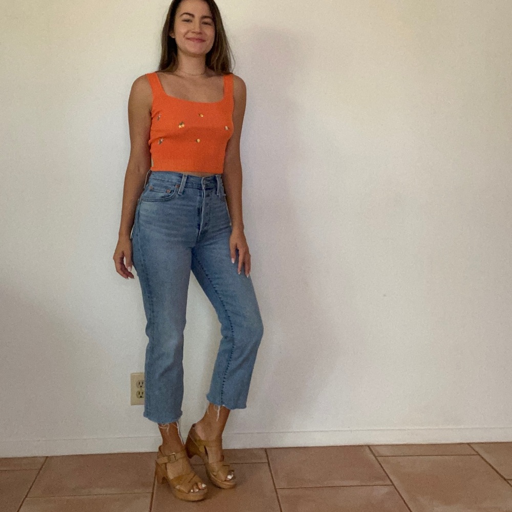 Orange Knit Top